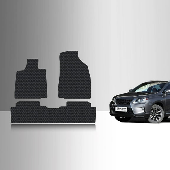 ToughPRO Front   2nd Row Mats Compatible with Lexus RX350 2015 - All Weather Heavy Duty (Made in USA) Black Rubber