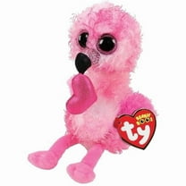 TY Beanie Boos - DAINTY Flamingo with Heart (Regular 6" Plush)(BONUS 1 FUN CHOPS & 1 RANDOM TY ERASER)