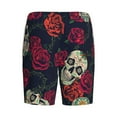 thumbnail image 5 of Gaeub Roses Skulls Printed Men's Short Pajama Pants, Lightweight Lounge & Sleep Bottoms Keep You Cool - Small, 5 of 9