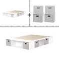 thumbnail image 4 of Pemberly Row Lit Grand Flexible en Bois avec Rangement et Paniers, Blanc Pur, 4 of 5