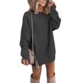 thumbnail image 1 of LUXUR Robe Chandail à Manches Longues pour Femmes, Unie, d'Hiver, à Enfiler, Noire, G, 1 of 2