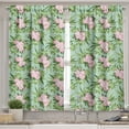 thumbnail image 2 of Ambesonne Floral Valance & Curtain, Hibiscus Blooming Bouquets, 55"x30", Olive Green Seafoam Pink, 2 of 7