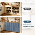 thumbnail image 4 of Denim Blue Striped Cabinet Curtains for Kitchen 10"W x 11"L, Coastal Grandma Farmhouse Rustic Linen Texture Under Sink Skirt Magic Tape Short Curtain Decorative Privacy Panel for Bathroom Laundry, 4 of 9