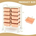 thumbnail image 4 of Barara King Storage Cart, Organization Storage Cart,10-Drawer Rolling Storage Cart-Peach, 4 of 10