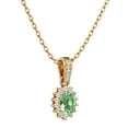 thumbnail image 2 of SuperJeweler 1 Carat Oval Shape Green Amethyst and Diamond Necklace in 14 Karat Yellow Gold, 18 inches for Women, 2 of 6