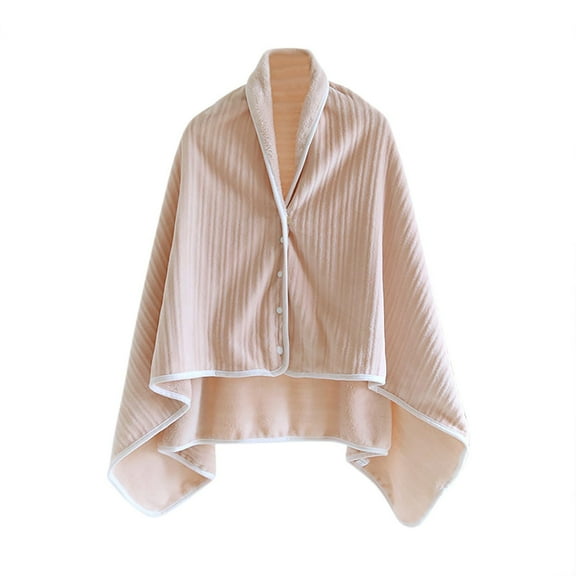 Women's Flannel Wearable Blanket Wrap Fleece Lined Button Down Poncho Cape Soft Warm Winter Fall Sofa Shawl Cloak