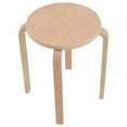 thumbnail image 3 of Patiojoy 4 pcs 17" Round Stacking Stool Dining Chair Set Backless Wood Seats Natural, 3 of 8