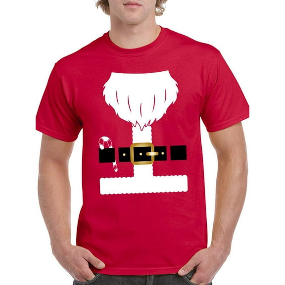 Santa With A Candy Cane T-Shirt Men -Smartprints Designs, Male 3X-Large