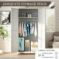 thumbnail image 5 of Papajet 70" Large Armoire Wardrobe Closet with Hanging Rod & Barn Doors, Distressed White, 5 of 8