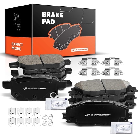A-Premium Front and Rear Ceramic Disc Brake Pads Set Compatible with Select Pontiac Scion and Toyota Models - Vibe 2009-2010 xB 2008-2015 Corolla 2009-2011/2014-2019 Matrix 2009-2014 8 Pcs