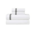 thumbnail image 3 of Superior Brandon Embroidered Cotton Bed Sheet Set, King, White/Black, 3 of 11