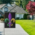 thumbnail image 5 of Mardi Gras Garden Flag 12x18 Double Sided, Glitter Fleur De Lis Mardi Gras House Flags, Fleur de Lis Outdoor Flag Banner, New Orleans Holiday Yard Flags, Masquerade Party Decorations, 5 of 6