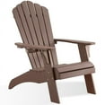 thumbnail image 6 of Adirondack Chair, Oversized Poly Lumber Fire Pit Chair with Cup Holder, 350Lbs Support Patio Chairs for Garden, Weather Resistant Outdoors Seating, Relaxing Gift for Father & Mother (Brown), 6 of 6
