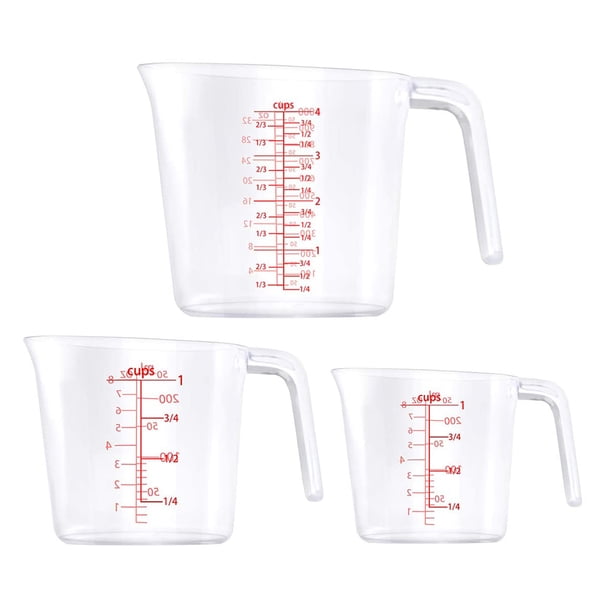 Tazas medidoras jarras medidoras apilables mango de plástico cocina medidas de cocina 3 unids/set Speravity HA004239-00B
