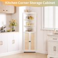 thumbnail image 2 of EDTara Freestanding Rattan Corner Cabinet, Adjustable Shelves Storage Unit for Bathroom, Dining Room, or Pantry, 2 of 9