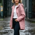 thumbnail image 4 of WAGUTH Women's Waterproof Hooded Rain Jackets Striped Lined Windproof Mid-Length Outdoor Coats With Pockets, 4 of 7