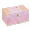 Girl's Musical Jewelry Storage Box with Pullout Drawer, Pink Rose Design with Ballerina, La Vie En Rose Tune