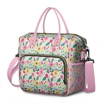 Pioneer Flower Floral Print Pattern Womens Lunch Box for Work,Insulated Large Lunch Bag for Tween and Teen,Loncheras Para Mujer,Leakproof Adult Lunch Bag for Work,Beach,Travel,Picnic,Camping