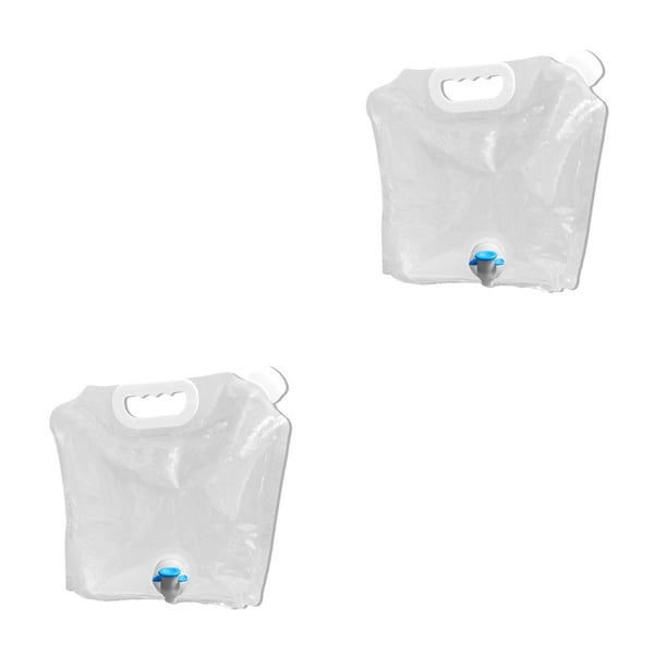 Soidarity Bolsa de agua Suministro de contenedores plegables Senderismo Camping Despensa Almacenamiento Viajes Dispensador de bebidas Accesorios Blanco, 5L 2piezas