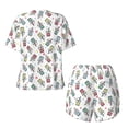 thumbnail image 5 of Kdxio Milk Tea Print Pajamas Sets for Women Short-Sleeved Pjs with Lounge Shorts Two Piece Sleepwear S-4XL, 5 of 9