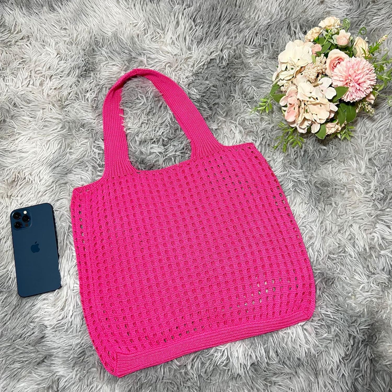Kukuzhu Y2k Aesthetic Tote Bag Aesthetic Y2k Bag Crochet Tote Bag Aesthetic Tote Bags Aesthetic Y2k Purse