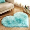 thumbnail image 1 of Heart Shape Shaggy Rugs Non Slip Bedroom Mats Fluffy Soft Faux Fur Sheepskin Rug, 1 of 5