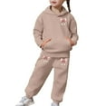 thumbnail image 5 of Gunia Kids Girls Athletic Sweatsuit 2 Piece Stylish Casual With Bow Print Design Comfortable Hoodie Jogger Pants Outfit Play Everyday Wear Breathable Clothes Set Cute Outfits For Girls 2-13 Years, 5 of 7