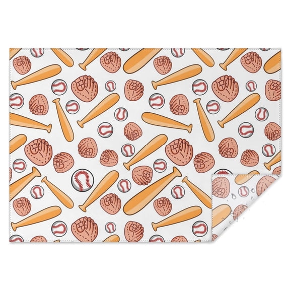 White Orange Baseball Gear Pattern Rectangle Tablecloth 60"x84",Waterproof Polyester Rectangle Table Cloth, Wipeable Spillproof Polyester Tablecloth for Dining, Camping, Indoor and Outdoor