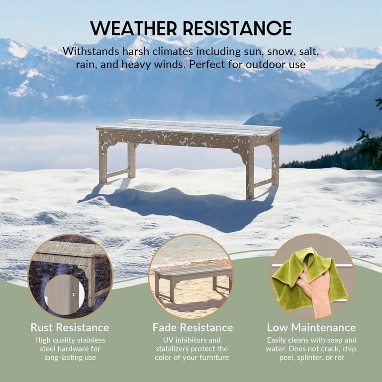 WestinTrends Malibu 46" Backless Outdoor Garden Bench photo 3