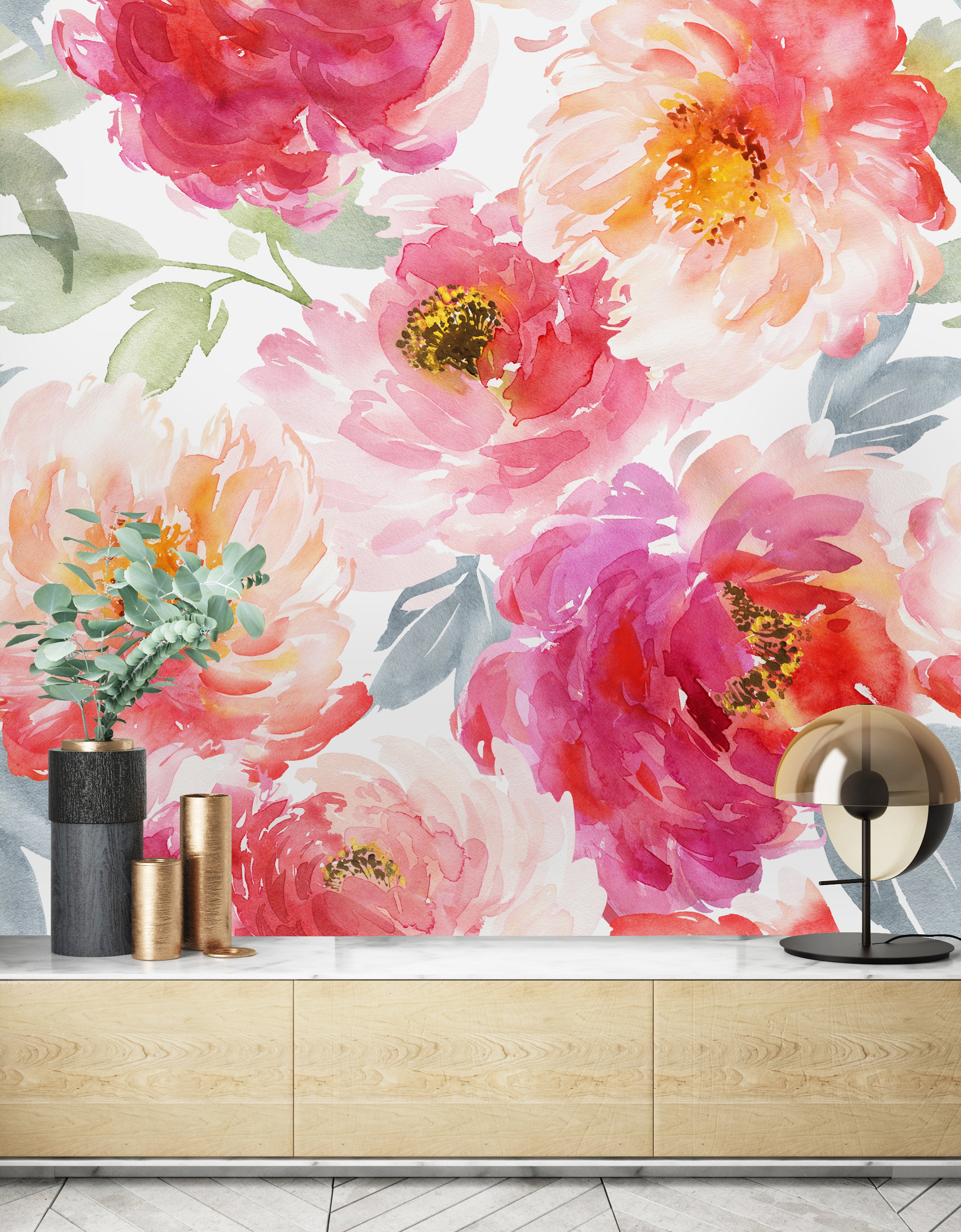 Details about   3D Pink Tulips Flower 581RAI Wallpaper Mural Self-adhesive Removable Sticker Amy 