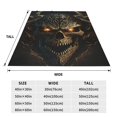 thumbnail image 3 of Rateoe Metal Evil Skull Print Fuzzy Fleece Throw Blanket Extra Large,Super Soft,Fluffy and Warm Blankets for Couch,Bed,All Season Use (40"x30"), 3 of 8