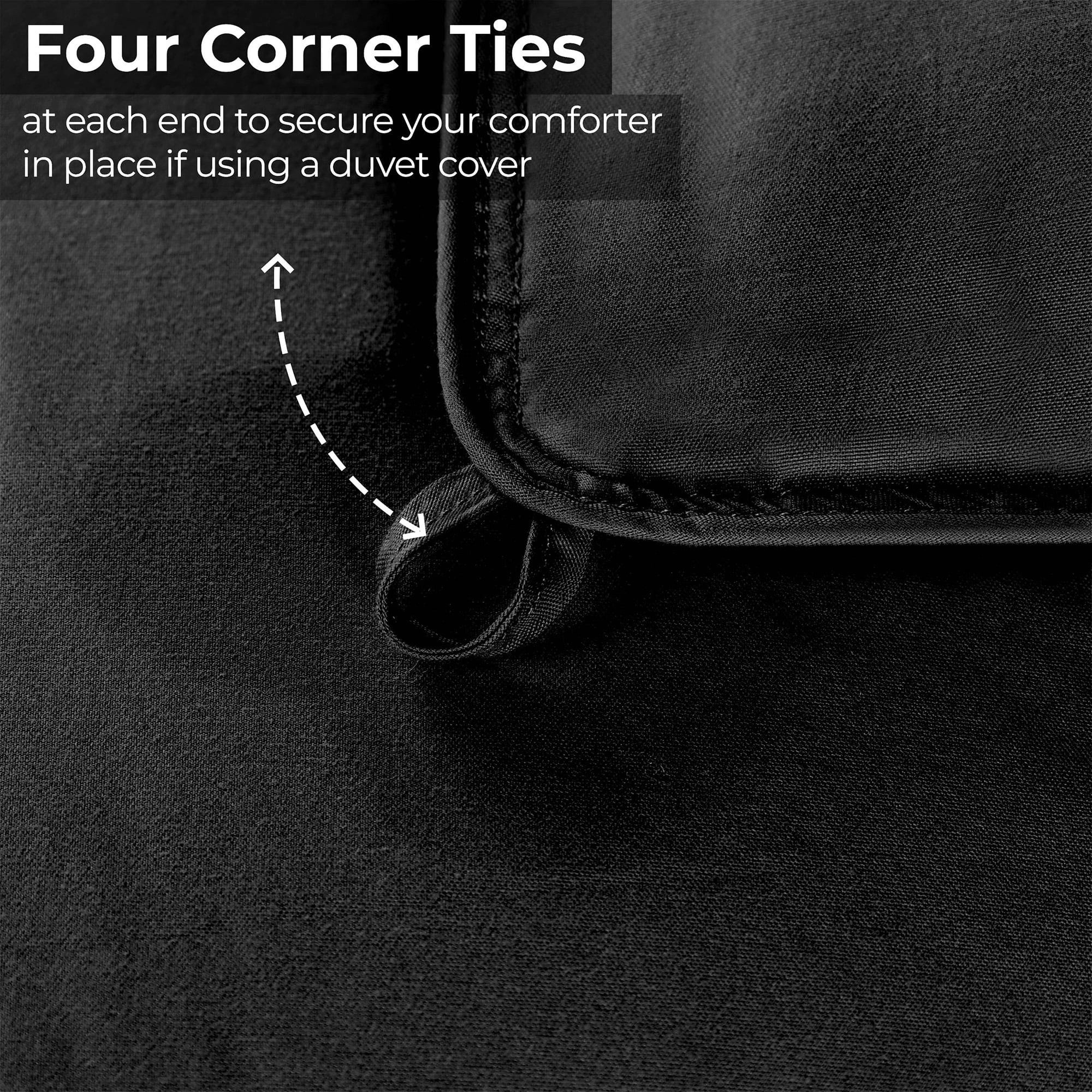 Superior Solid Comforter Down Alternative Bedding, King, Black