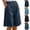 Dark Blue, variant on uublik Jean Shorts Womens High Waisted High Waisted Pull On Elastic Waist Stretchy Denim Shorts Wide Leg Jorts Black