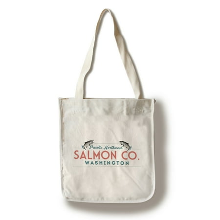 - Washington - Pacific Northwest - Salmon Co. - Lantern Press Artwork (100% Cotton Tote Bag - Reusable)