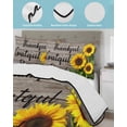 thumbnail image 4 of Quilts Queen Size, Sunflower Wooden Soft Comforter Bedding Set for Bed, Farmhouse Vintage Botanical Floral Lightweight Quilted Bedspread with Pillow Cover(2 Pieces) for All Season, 90x96 Inch, 4 of 6