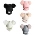 thumbnail image 2 of Bonnet Tricoté pour Enfants Chaud et Confortable avec Double Pompon et Écharpe Infinie, 2 of 10