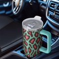 thumbnail image 4 of 1pc Leopard 40oz Tumbler with Straw & Handle - Insulated Stainless Steel Cup | Holiday Gift for Man Women (Christmas, Valentine's, Birthday), 4 of 5