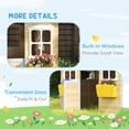 thumbnail image 6 of Outsunny Wooden Playhouse for Kids, Adventures Cottage, with Working Door, Windows, Bench, Service Station, Flowers Pot Holder, for 3-7 Years Old Blue, 6 of 9