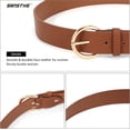 thumbnail image 2 of Women Black Casual Leather Belt with Gold Buckle Ladies Dress Belt for Jeans Pants, 2 of 6