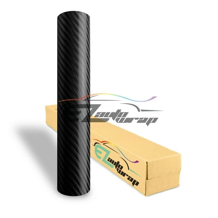 New Car Sticker Decal EZAUTOWRAP 4D Semi Gloss Black Carbon Fiber Car Vinyl Wrap Sticker Decal Film Sheet Decoration With Air Release Techology ()