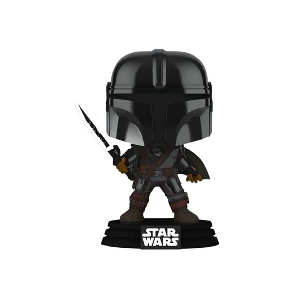 Funko Pop Glow Metalico Exclusivo Star Wars The Mandalorian: Mando con Sable Oscuro Funko Funko Pop