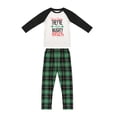 thumbnail image 1 of xiaxaixu Pyjamas de Noël Assortis pour la Famille Lettres Raglan + Pantalons à Carreaux, 1 of 10