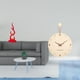 thumbnail image 2 of Reloj de pared con escultura de fuego abstracta, estatua artística de madera, adorno de resina para el hogar, decorativo, para colgar en la pared, sil, 2 of 8