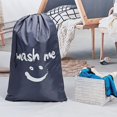 thumbnail image 2 of 2 pack Xl Wash Me bolsa de lavandería de viaje, organizador de ropa sucia lavable a máquina, lo suficientemente grande como para guardar 4 cargas de lavandería, fácil de colocar una cesta de lavanderí Feliz Sencillez, 2 of 5