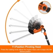 GARCARE 2 in 1 Pole Hedge Trimmer, Cordless Long Reach with 20V 4.0Ah Battery and Quick Charger, 20 inch Cutting Blade Length, 7/10 inch Cutting Capacity