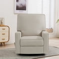 thumbnail image 2 of MERITLIFE 360 Rocking Swivel Recliner Chair,Upholstered Fabric Manual Reclining Recliner, Extra Large Footrest for Reading,Nursery Glider Chair(Beige), 2 of 10
