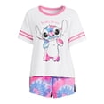 thumbnail image 6 of Disney Women's Stitch T-Shirt, Sleep Shorts and Socks, 3-Piece Set, 6 of 6