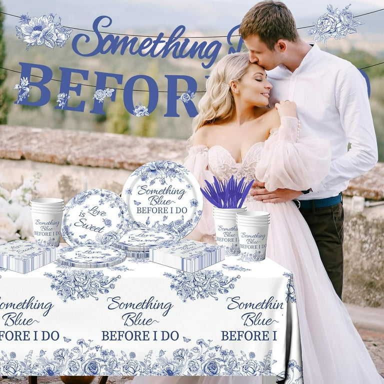 142PCS Something Blue Before I Do Bridal Shower Decorations Bridal Shower  Party Favors for 20 Guests Blue Floral Plates and Napkins Tableware Set for  Wedding Engagement$$Home Decor, Kitchen, & Other - Walmart.com