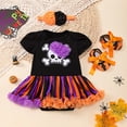 thumbnail image 2 of Gelikeya Newborn Baby Girls My First Halloween Clothes Cute 3 Piece Tutu Dress Headband and Shoes Pumpkin Outfits for little Girl (A, 6-12 Months), 2 of 3