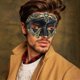 thumbnail image 3 of Merryso Masquerade Face Cover Retro Cosplay Props Ancient Greece Costume Party Men Half Face Cover, 3 of 5
